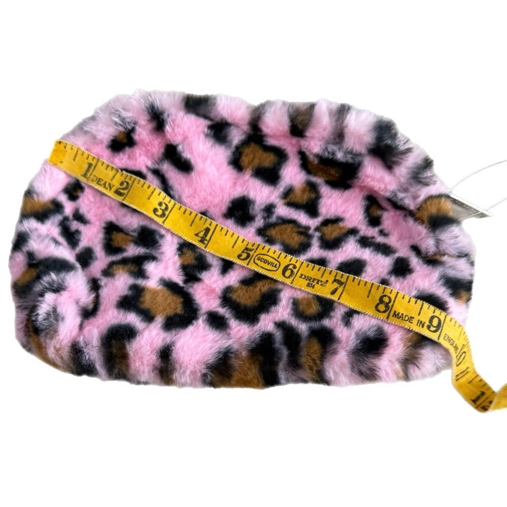PINK CHEETAH PRINT Cosmetic Faux Fur Bag NWT GREAT GIFT! - Picture 7 of 17